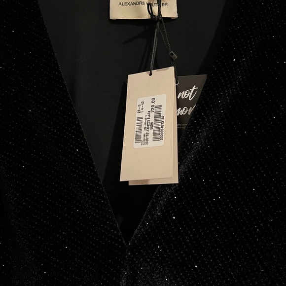 Alexandre Vauthier black velvet sparkle bodysuit. NWT never worn. - Picture 3 of 5